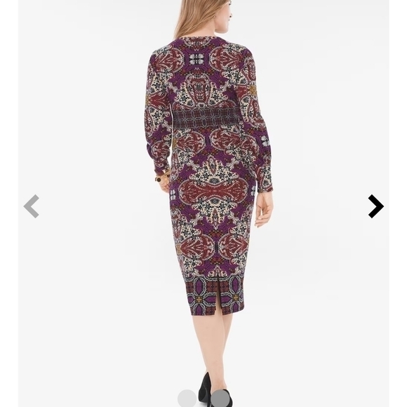 Chico's Medallion Print Sheath Dress Multicolored Size 8/10 = 1 - Picture 14 of 14